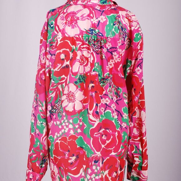 Lilly Pulitzer Pink and Green Floral Blouse - Picture 5 of 6